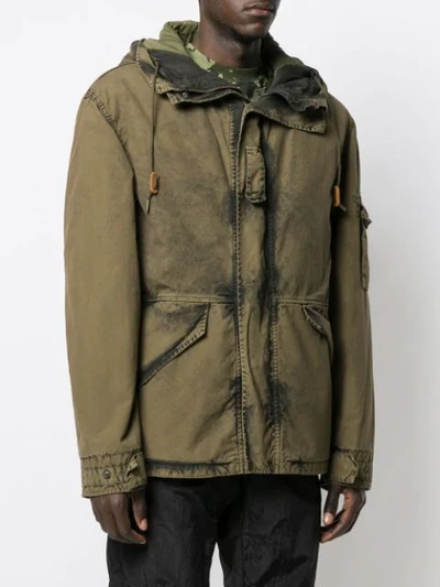 Shop Mr & Mrs Italy Layered Parka Coat In Green