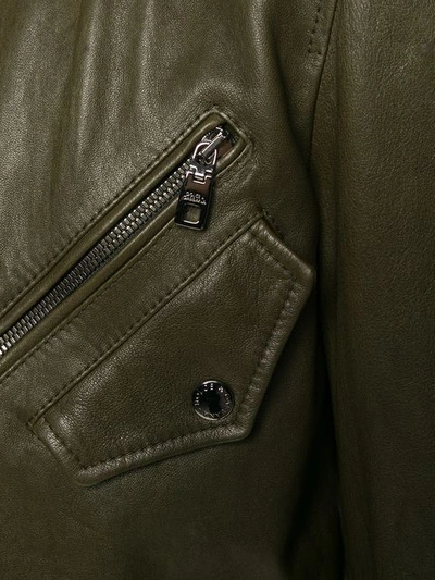 Shop Dolce & Gabbana Zipped-up Bomber Jacket In Green