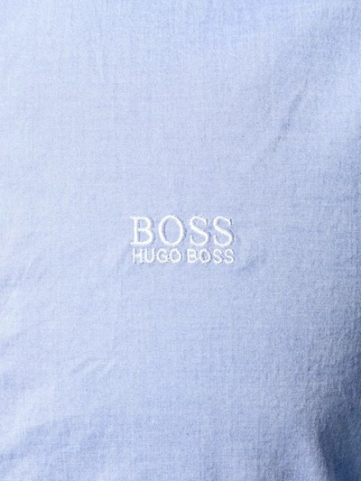 Shop Hugo Boss Button Down Collar Shirt In Blue