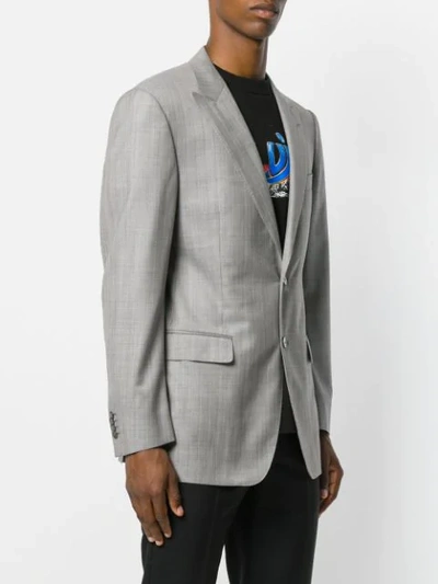 Pre-owned Versace Striped Single-breasted Blazer In Grey