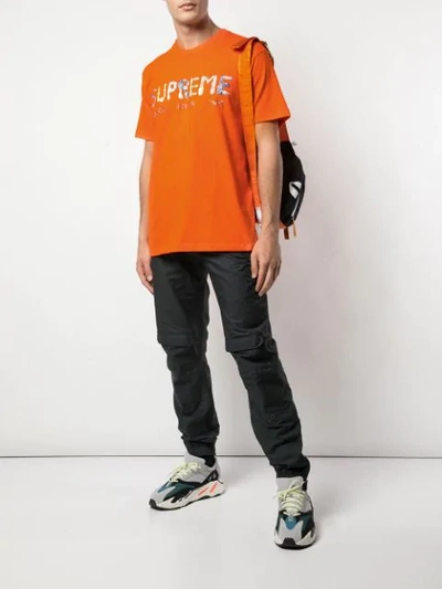 Shop Supreme Logo T-shirt In Orange