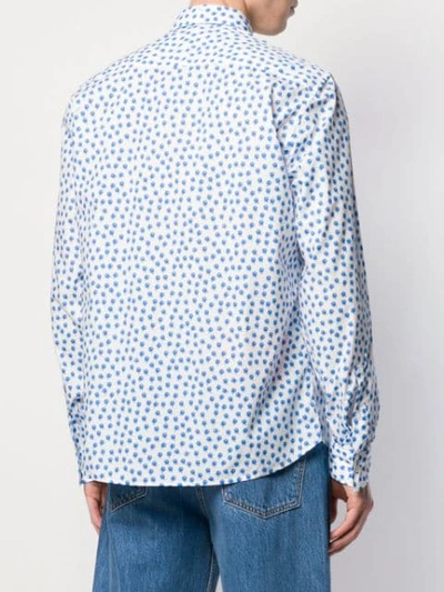 Shop Kenzo Roses Slim-fit Shirt In White