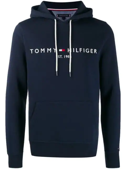 tommy hilfiger logo hoodie blue