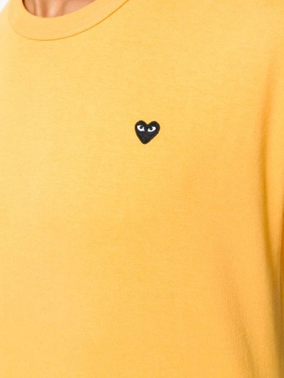 Shop Comme Des Garçons Play Basic T-shirt In Yellow