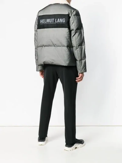 Shop Helmut Lang Logo Puffer Jacket In Black