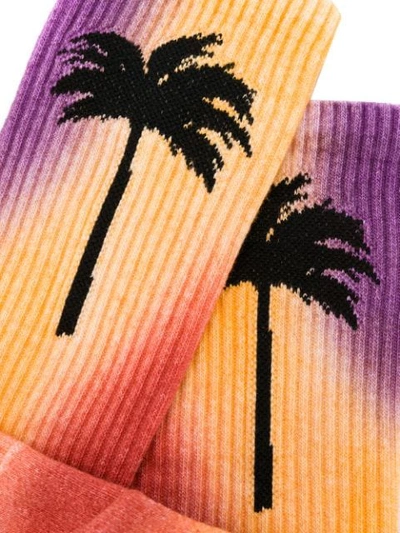 PALM ANGELS COLOUR-BLOCK SOCKS - 橘色