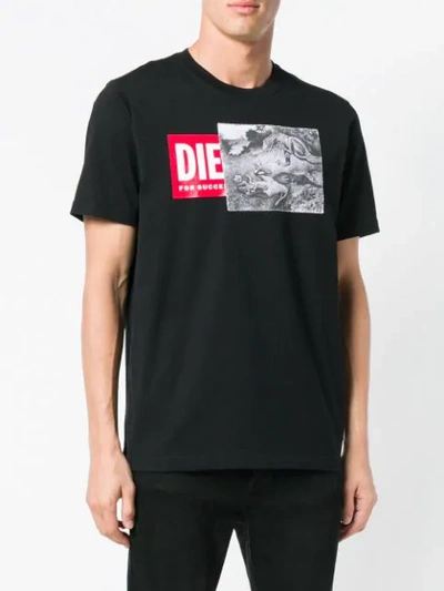 Shop Diesel T-just-xh T-shirt - Black