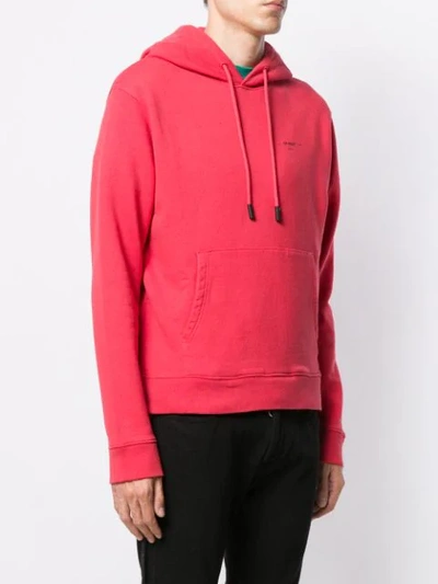 Shop Off-white Logo Print Hoodie In Red