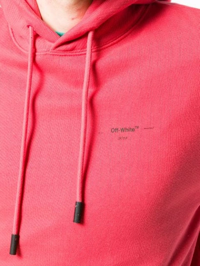 Shop Off-white Logo Print Hoodie In Red