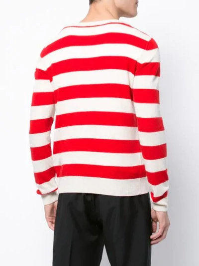 Shop Holiday Striped Crew Neck Sweater In Red