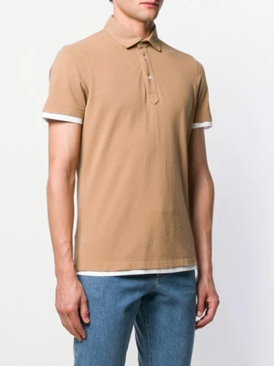 Shop Brunello Cucinelli Layered Polo Shirt In Brown