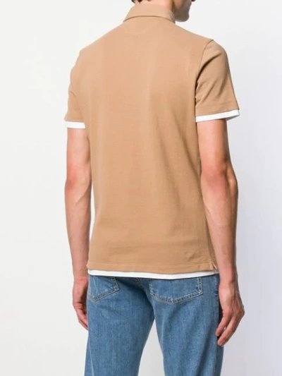 Shop Brunello Cucinelli Layered Polo Shirt In Brown