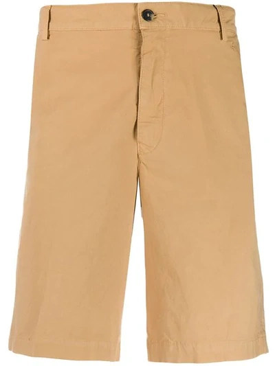 Shop Kenzo Embroidered Logo Chino Shorts In Neutrals