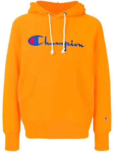 Champion Embroidered Logo Hoodie In Orange | ModeSens