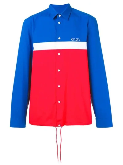 Shop Kenzo Colour-block Shirt Jacket In Red