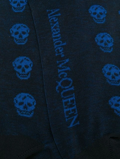 Shop Alexander Mcqueen Skull Socks - Blue