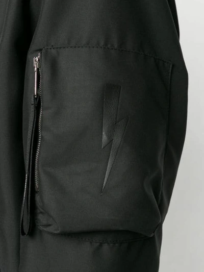 Shop Neil Barrett Zip Bomber Jacket In Black