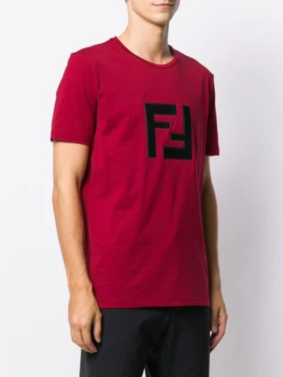 Shop Fendi Ff Logo T-shirt In Red