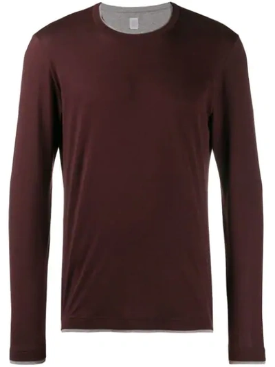 Shop Eleventy Layered T-shirt In Red