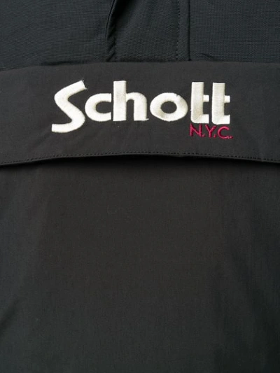 Shop Schott Hooded Lightweight Jacket In Black