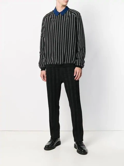 Shop Haider Ackermann Striped Sweatshirt In Black