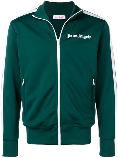 Shop Palm Angels Side Stripe Track Top In Green