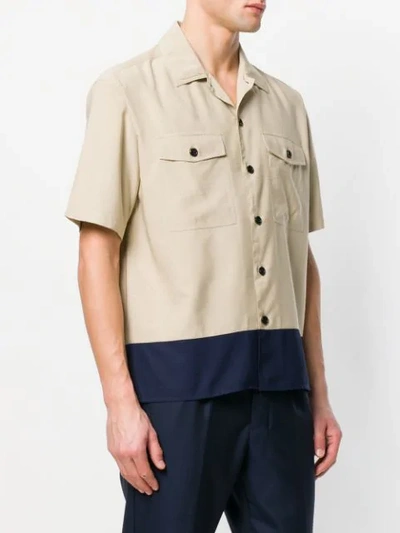 Shop Ami Alexandre Mattiussi Camp Collar Chest Pockets Short Sleeves Shirt In Neutrals