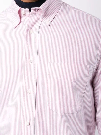 GITMAN VINTAGE 条纹排扣衬衫 - 粉色