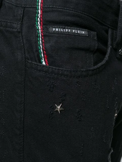 Shop Philipp Plein Star Studded Jeans In Black
