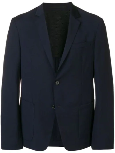 Shop Prada Single Breasted Blazer In Blue