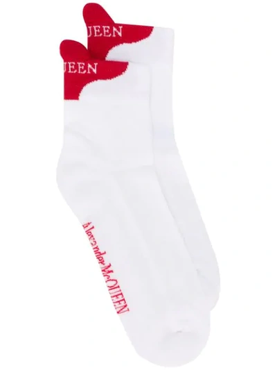 Shop Alexander Mcqueen Signature Socks In White