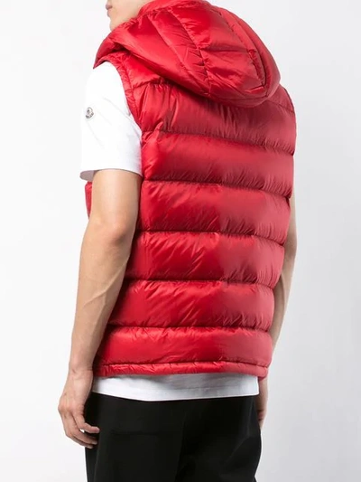 Shop Moncler Padded Gilet In Red