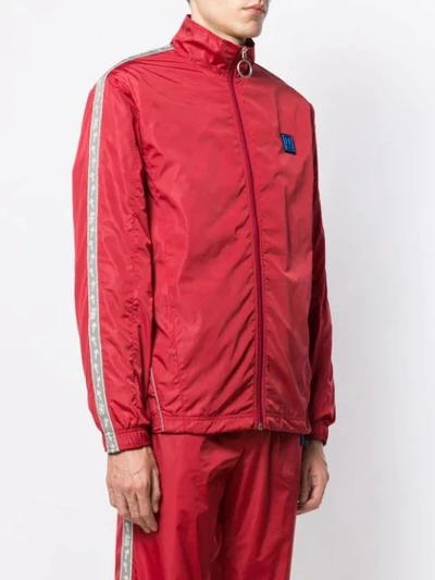 Shop Off-white Arrow Stripe Shell Jacket In Red