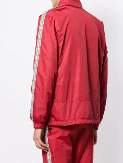 Shop Off-white Arrow Stripe Shell Jacket In Red