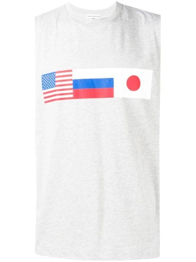 Shop Gosha Rubchinskiy Flag Print Vest In Grey