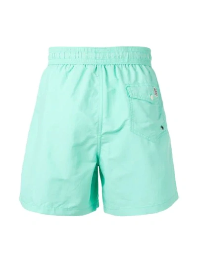 Shop Polo Ralph Lauren Logo Swim Shorts In Blue