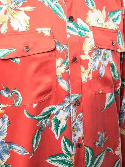 Shop Lost Daze Floral Pattern Shirt - Red