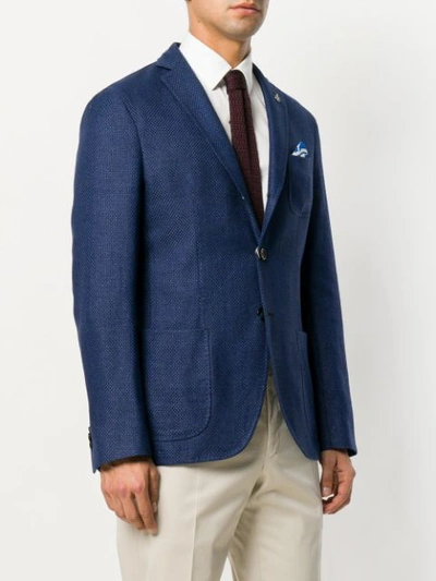 Shop Paoloni Single Breasted Fitted Blazer In Blue