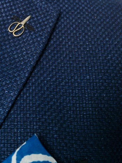 Shop Paoloni Single Breasted Fitted Blazer In Blue