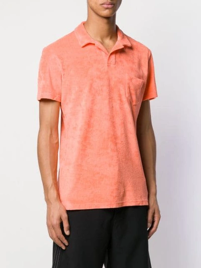 Shop Orlebar Brown Short Sleeve Polo Shirt - Pink