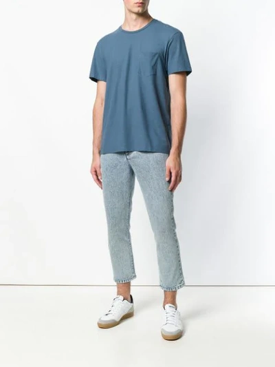 Shop Ami Alexandre Mattiussi T-shirt With Chest Pocket In Blue