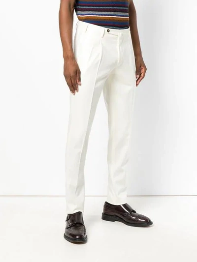 Shop Pt01 Tailored Fitted Trousers In White