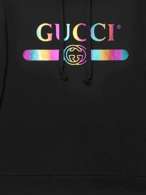 gucci iridescent logo hoodie