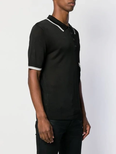 Shop Dsquared2 Contrast Stripe Polo Shirt In Black