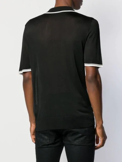 Shop Dsquared2 Contrast Stripe Polo Shirt In Black