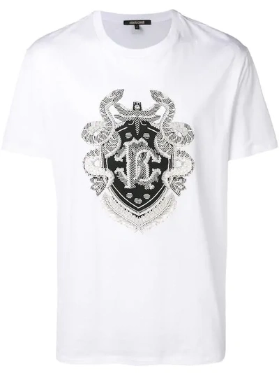 Shop Roberto Cavalli Embroidered T-shirt In White