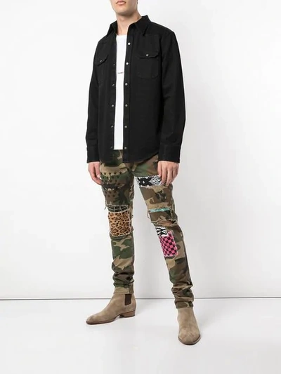 Shop Amiri Patched Slim Jeans In Multicolour