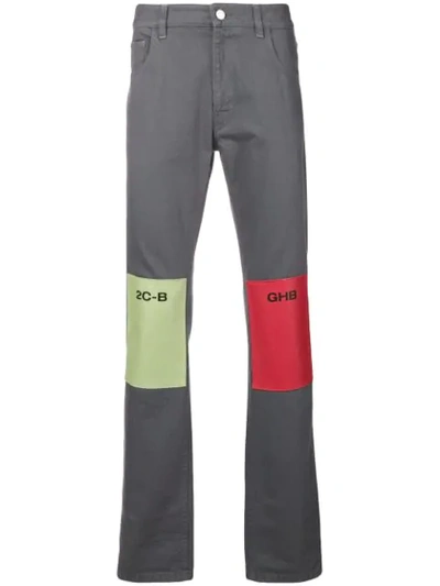 Shop Raf Simons Knee Patch Jeans In Grey