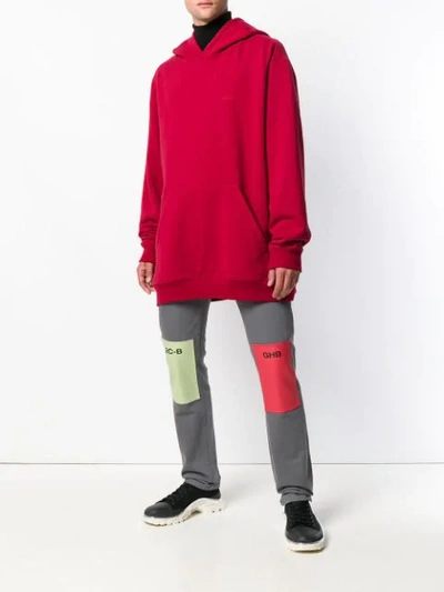 Shop Raf Simons Knee Patch Jeans In Grey