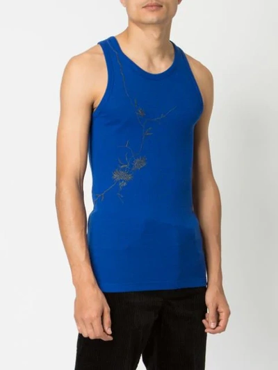 Shop Haider Ackermann Embroidered Tank Top In Blue